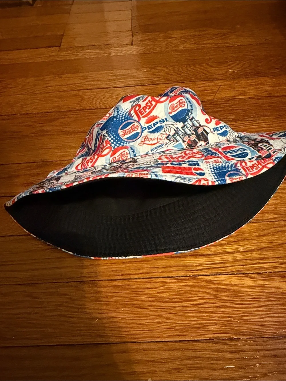 SHEIN Red White Blue Logo Print Bucket Hat - Picture 5 of 6